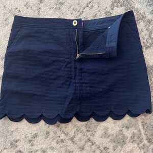 Blue Lilly Pulitzer scallop hem skort
